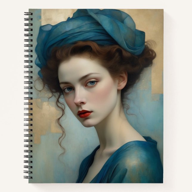 Carnet Robe bleue et foulard (Devant)