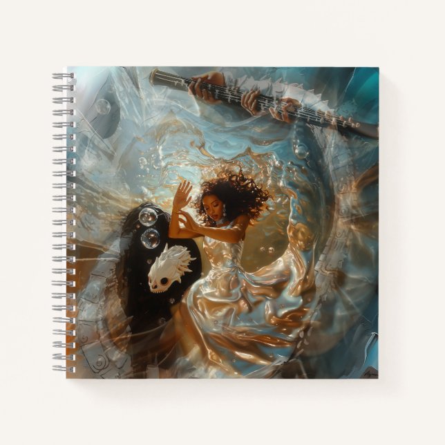 Carnet Robe d'argent Priestess Occult Dark Witchk AI Art (Devant)