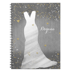 Carnet Robe Mariage moderne Confetti Coeurs Fête des mari