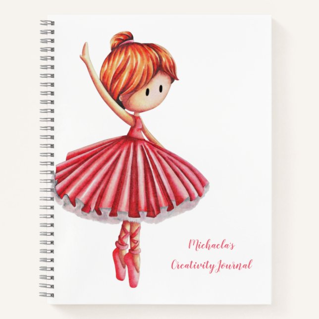 Carnet Robe Rose mignonne Danseur de ballet fille (Devant)