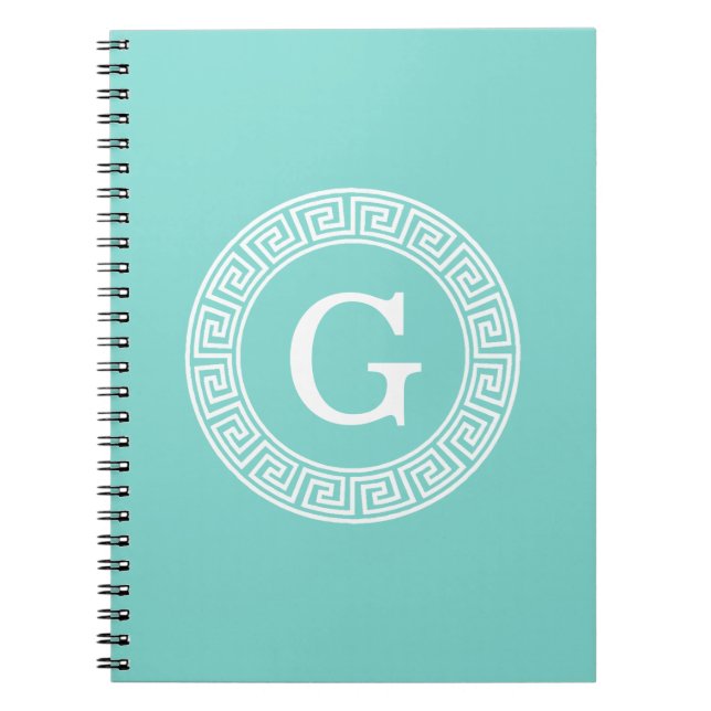 Carnet Robin Oeuf Wht Grille Grecque Cadre Rnd Initial Mo (Devant)