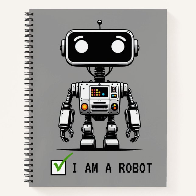 Carnet Robot Captcha - Je suis un Robot (Devant)