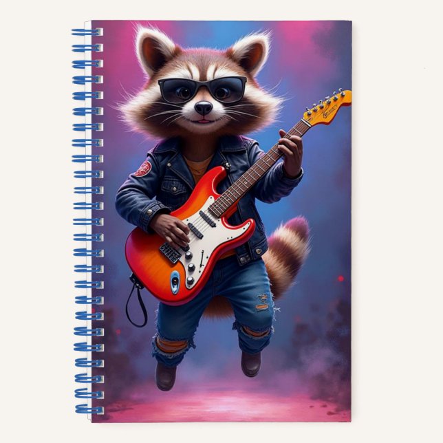 Carnet Rock Guitariste, Raccoon, auteur Natasha Us (Recto)