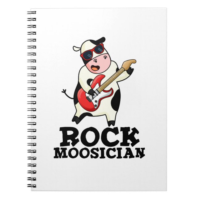 Carnet Rock Moosician Drôle Vache Musicien Jeu de mots  (Devant)