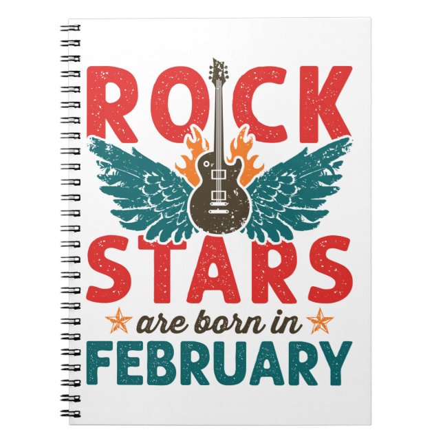 Carnet Rock Stars sont nés en février Anniversaire (Devant)