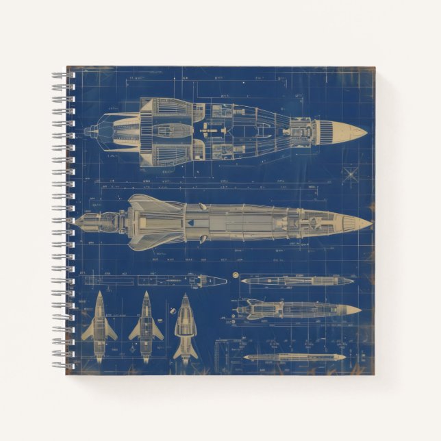Carnet Rocket Sci-Fi Blueprint (Devant)