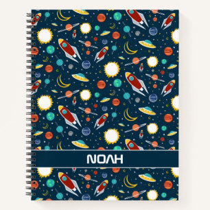 Carnet Rocket ship Planet Stars Espace Personnalisé