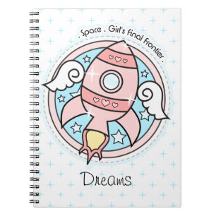 Carnet Rocketship fille rose