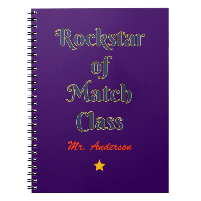 Carnet Rockstar de la classe de match (Devant)