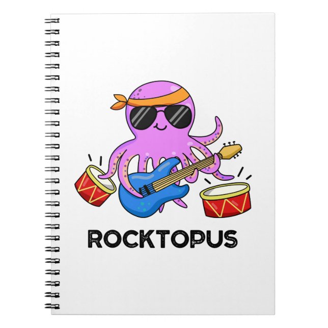 Carnet Rocktopus Rock Band drôle de calembour de pieuvre (Devant)