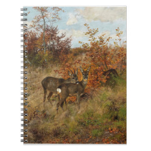 Carnet Roe Deer aux feuilles d'automne Faune Vintage