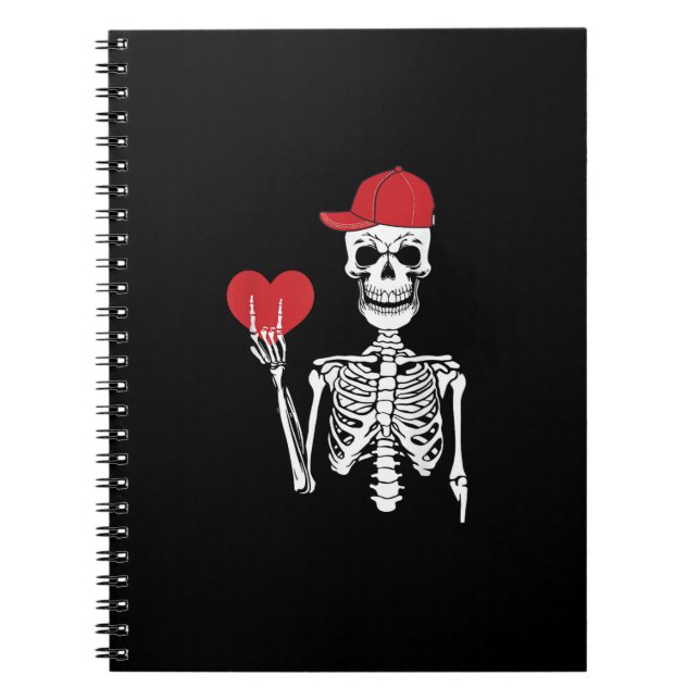 Carnet Roll Skeleton Mains Coeur Valentines Jour Crâne (Devant)