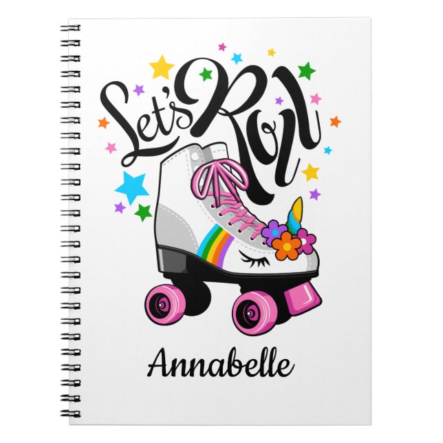 Carnet Roll Unicorn Roller patinage fille (Devant)