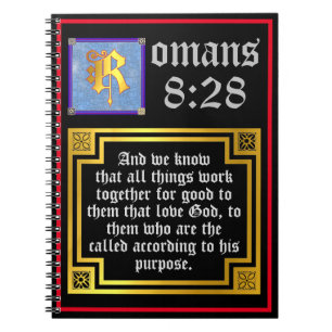 Carnet Romains 828 Or Illuminé Lettre KJV Bible Verse