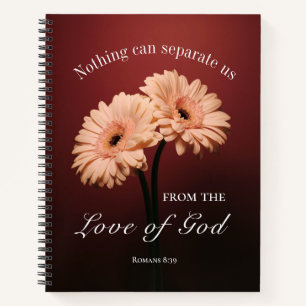 Carnet Romains 8 38-39 Amour de Dieu Bible Verse Rose Flo