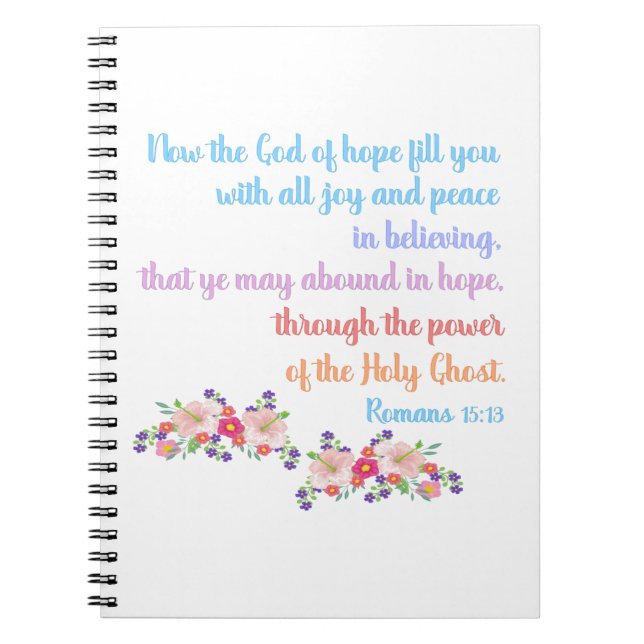 Carnet Romans 15 Bible Verse Design (Devant)