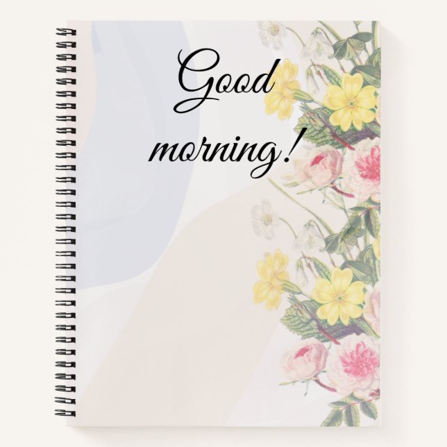 Carnet Romantic cottage flowers wallpaper (Devant)