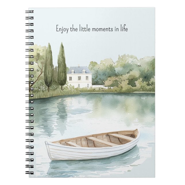 Carnet Romantic Lake Row Boat Enjoy Moments   (Devant)