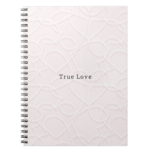 Carnet Romantic Large White Hearts Pink Valentine's Day (Devant)