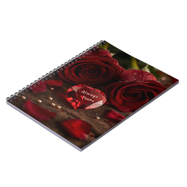 Carnet Romantic Red Rose Valentine Love Story Writing  (Côté gauche)