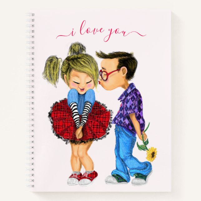 Carnet romantique en couple - Je t'aime (Devant)