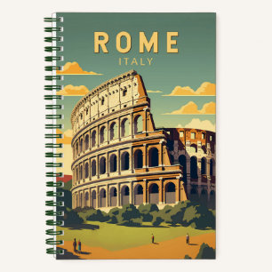 Carnet Rome Italie Colisée Voyage Art Vintage