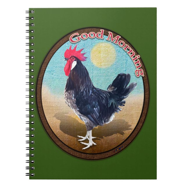 Carnet Rooster de Minorque Bonjour Vintage Oval (Devant)