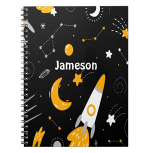 Carnet Roquette noire de galaxie de l'espace extra-atmosp