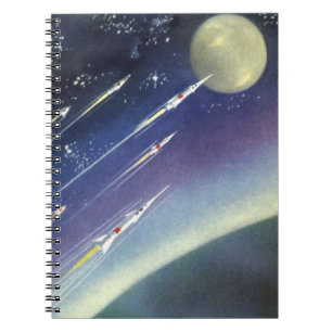 Carnet Roquettes de science-fiction vintages dans l'espac