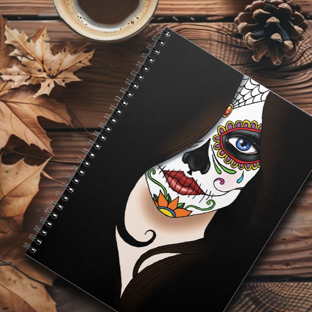 Carnet Rosa Sugar Skull Portrait (Créateur téléchargé)