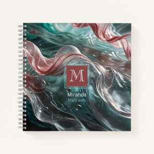 Carnet Rose Ancienne Élégante et Soie Émeraude Typographi