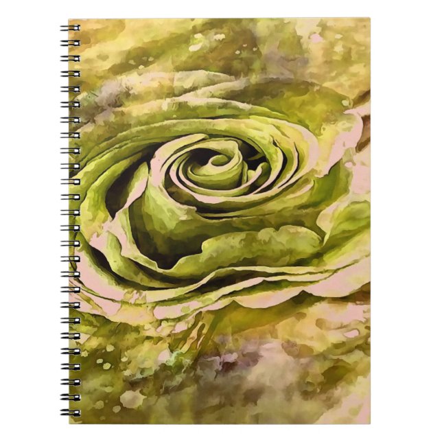 Carnet Rose artistique jaune et gris (Devant)