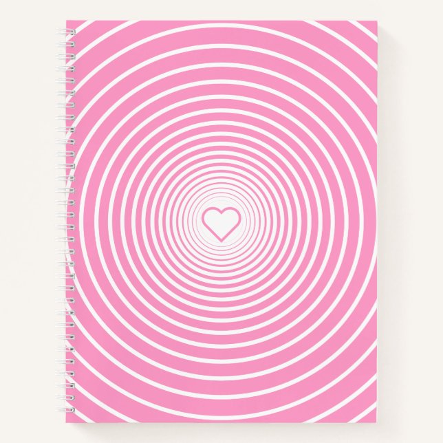 Carnet rose avec coeur - Choisir les couleurs (Devant)