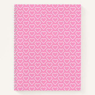 Carnet rose avec Coeurs - Choisir la couleur
