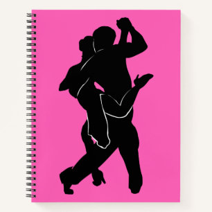 Carnet rose avec Tango Dancer Couple