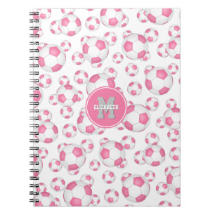 Carnet rose blanc ceinturon sport balls motif