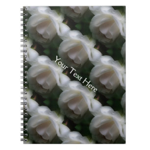 Carnet Rose blanche Flower Motif d'art naturel