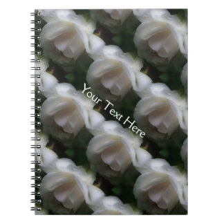 Carnet Rose blanche Flower Motif d'art naturel