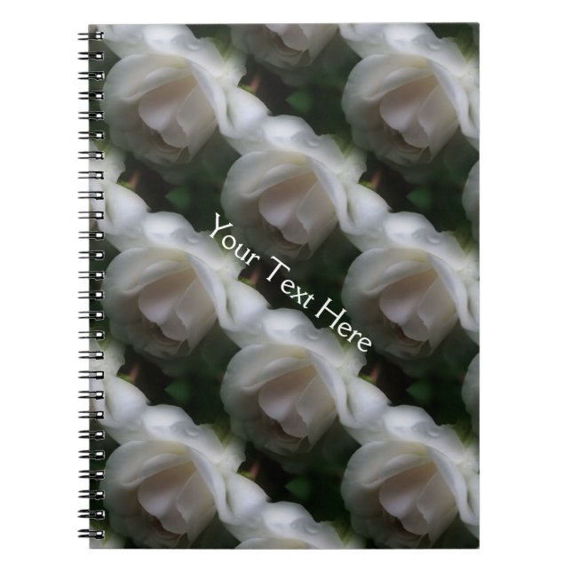 Carnet Rose blanche Flower Motif d'art naturel (Devant)