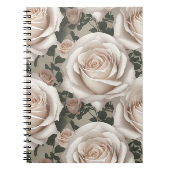 Carnet Rose blanche vintage (Devant)