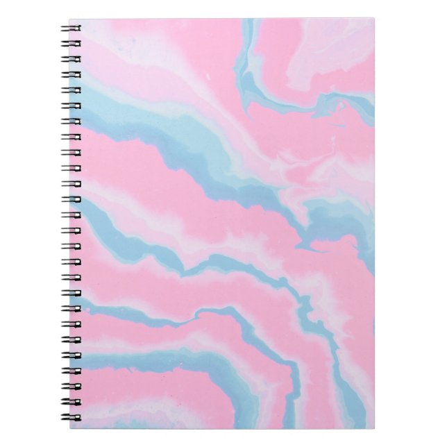 CARNET ROSE BLEU ET BLANC ART ABSTRAIT (Devant)