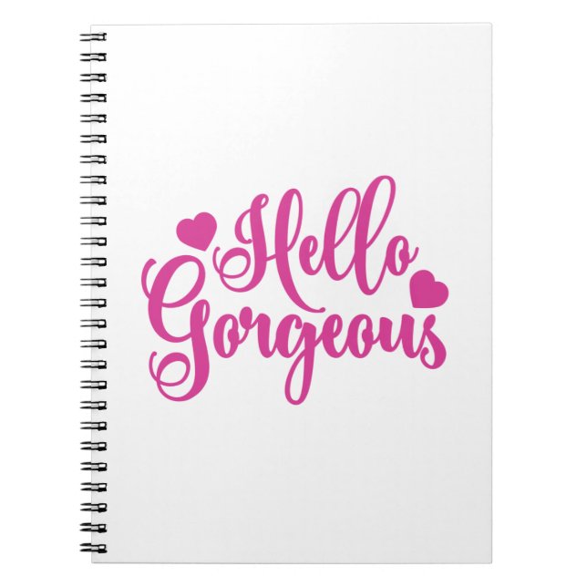 Carnet Rose Bonjour merveilleuse citation (Devant)