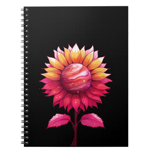 Carnet Rose céleste-noir (Devant)