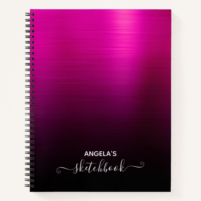 Carnet Rose Chaude et Ombre Noir Croquis (Devant)