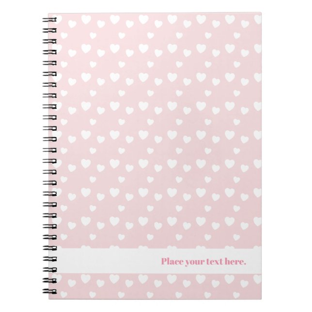 Carnet Rose Clair et Cœurs, anniversaire, douche, fête (Devant)