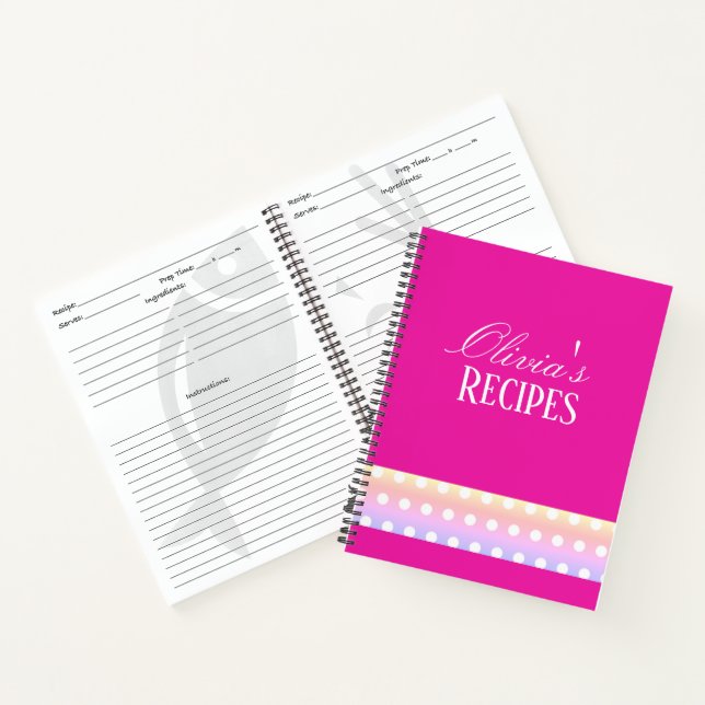 Carnet Rose Clair et Poka Dots (Intérieur)