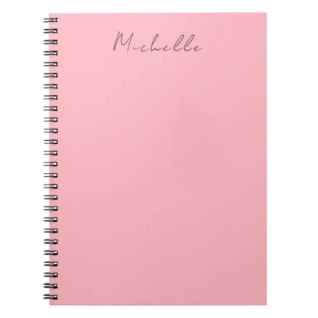 Carnet Rose Clair Professionnel Écriture Manuscrite Uniqu (Devant)
