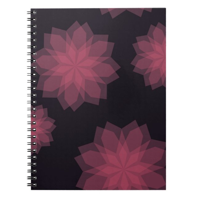 Carnet Rose, cool, tendance, abstraction de fleurs modern (Devant)