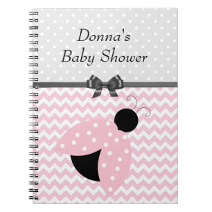 Carnet rose de baby shower de coccinelle