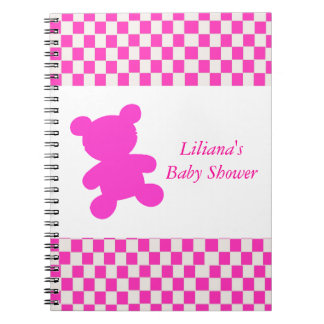 Carnet rose de douche d'ours de nounours